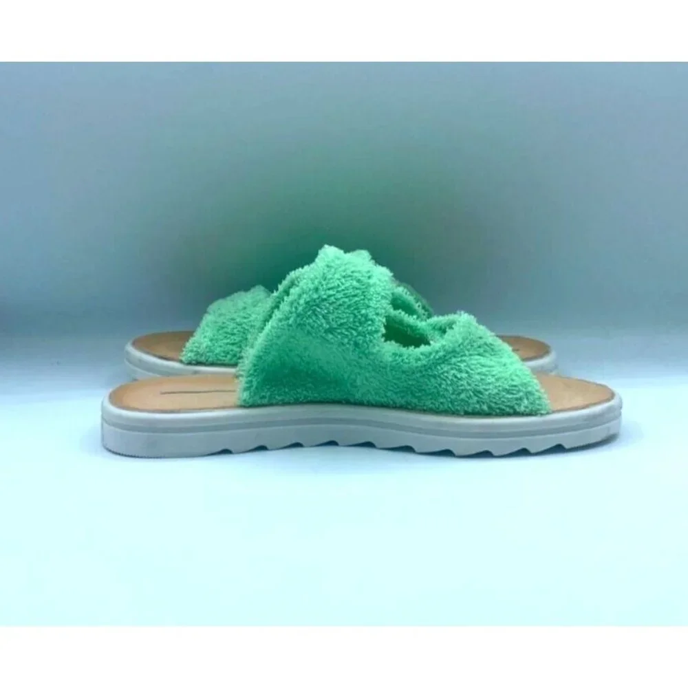 INTENTIONALLY Blank Blink Terry Top Neon Lime Sandal US 8.5/9 EU39 NWOB Scuffed - Picture 7 of 9